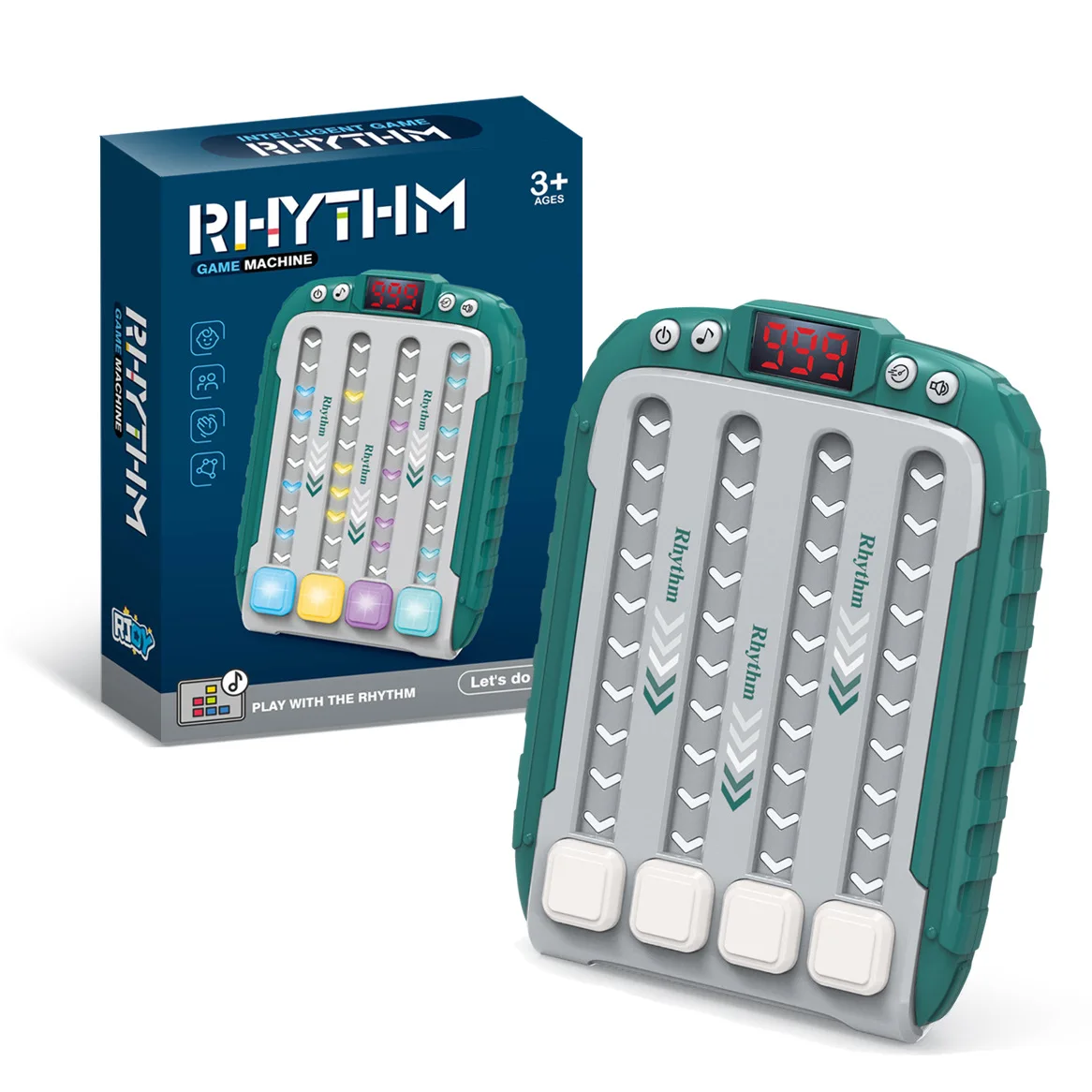 Gioco a spinta rapida Pop Bubble Up Toys RHYTHM Palmare Pop Light Up It Gioco Giocattolo antistress