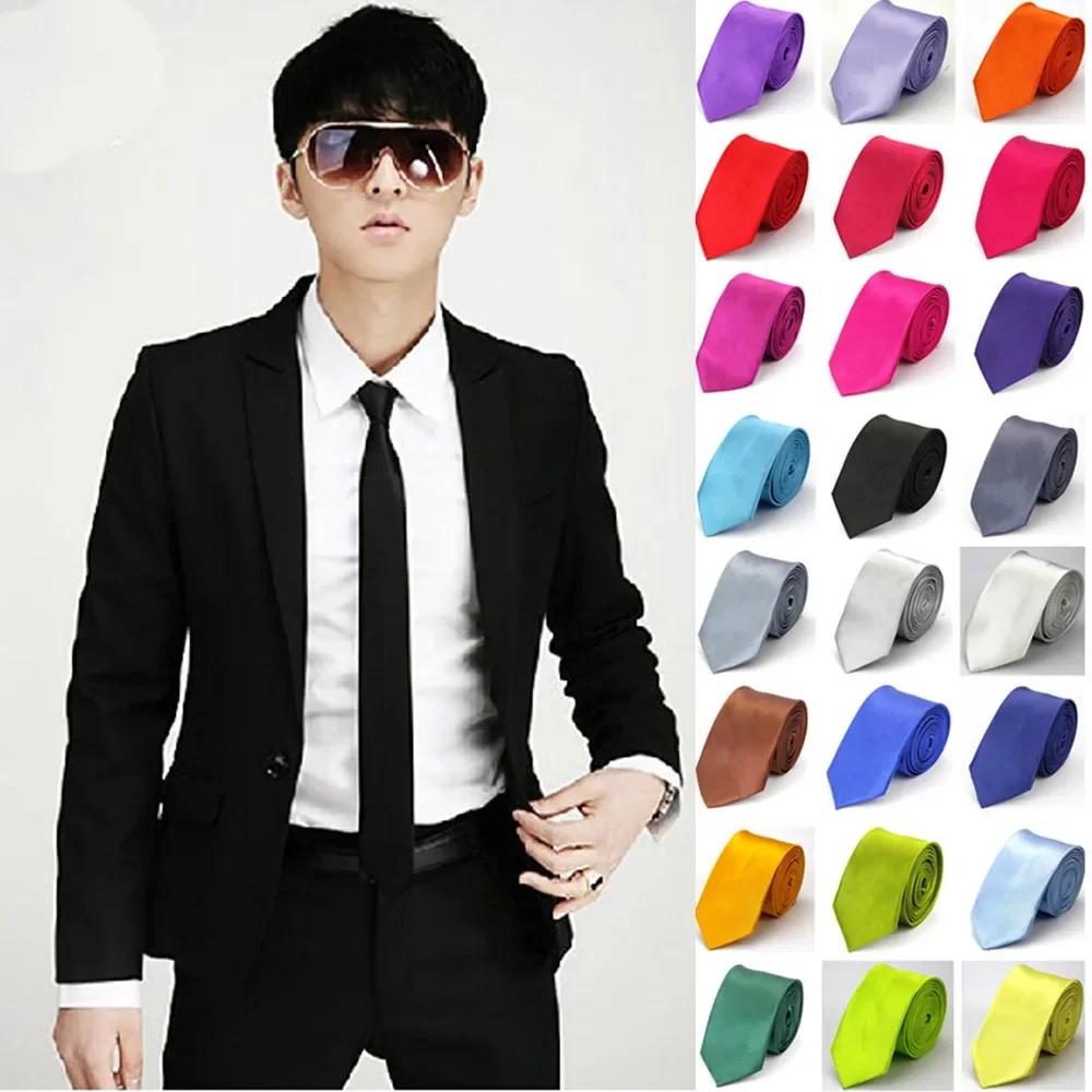 แคบ Tie สําหรับผู้ชายผู้หญิง 5 ซม.(2 ") ผอมงานแต่งงานสีดําสีฟ้าสีแดงสีชมพูสีขาวสีม่วงสีเขียวสีเทาเปียโน Skull พิมพ์เนคไท