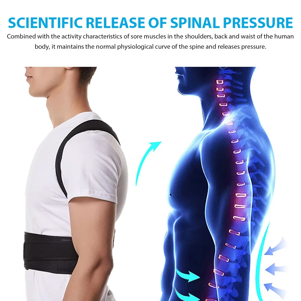 1pcs ปรับกลับท่าทาง Corrector BRACE Clavicle สนับสนุน Unisex เข็มขัดแก้ไขหยุด Slouching และ Hunching Back TRAINER