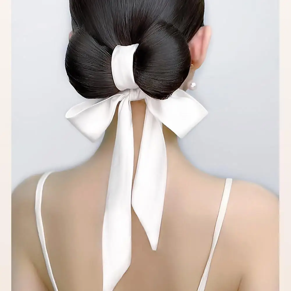 Moda sintética coreano em estilo fita arco grampo de cabelo peruca para mulheres versátil em forma de bola peruca com primavera clipe extensões de cabelo