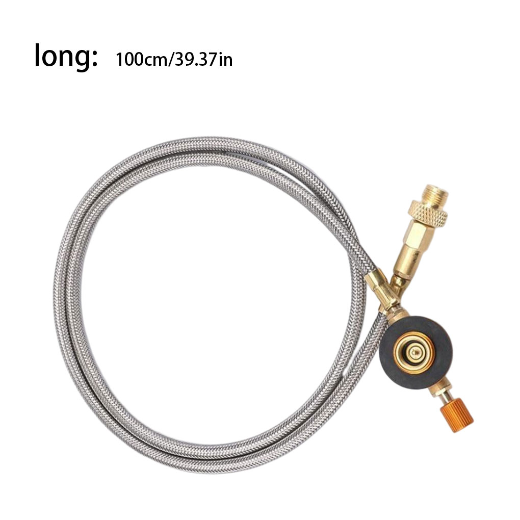 Kompor Kemah pelepasan cepat portabel, selang ekstensi, kompor Kemah, perlengkapan luar ruangan, Adapter pembakar bertahan hidup Picnicking, selang ekstensi, kompor Kemah cepat portabel