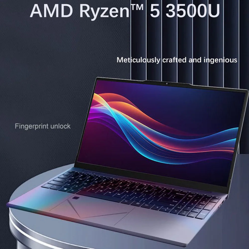 15.6 Inch Laptop IPS Screen AMD Ryzen™ 5 3500U Gaming Laptop DDR4 MAX 32GB 2*SSD Windows11 Fingerprint Notebook WiFi 5