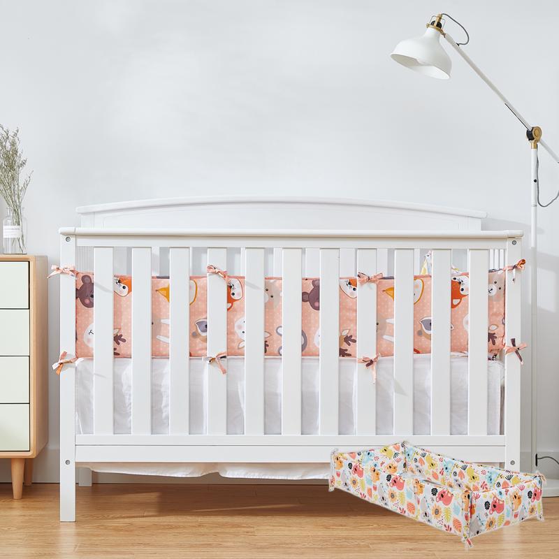 Protector de cama de bebé, almohadillas parachoques de cuna, parachoques de cama de bebé, cama de seguridad para niños y niñas, forro Protector seguro para cuna, 4 lados