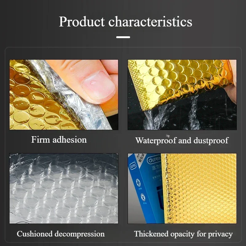 20x2 5/25x30 ซม.Bubble Mailer 10PCS Self-Sealบรรจุภัณฑ์ขนาดเล็กธุรกิจอุปกรณ์เบาะซองฟองซองMailingกระเป๋า