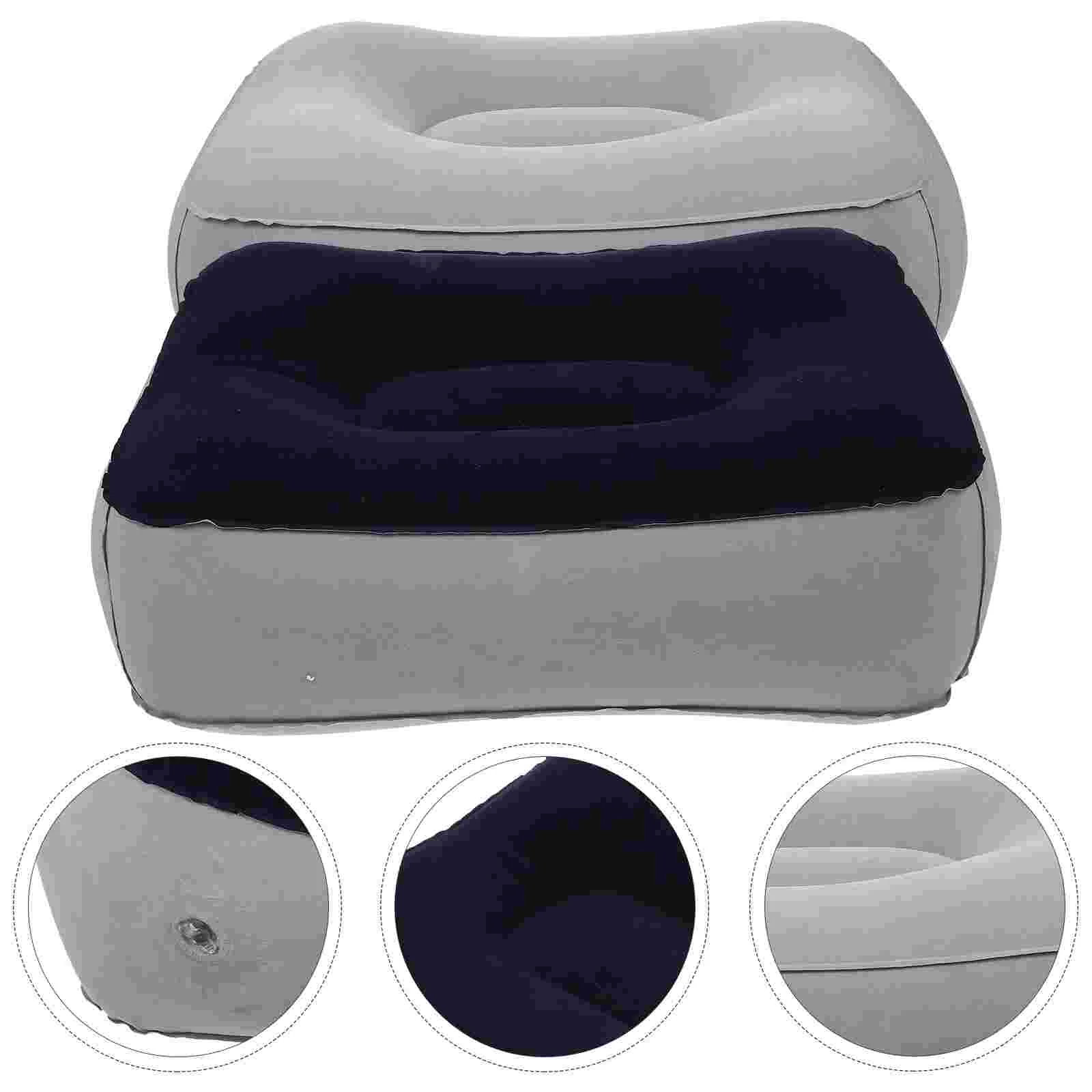 Reposapiés inflable para viaje, almohada para acampar, avión, reposapiés, 2 uds.