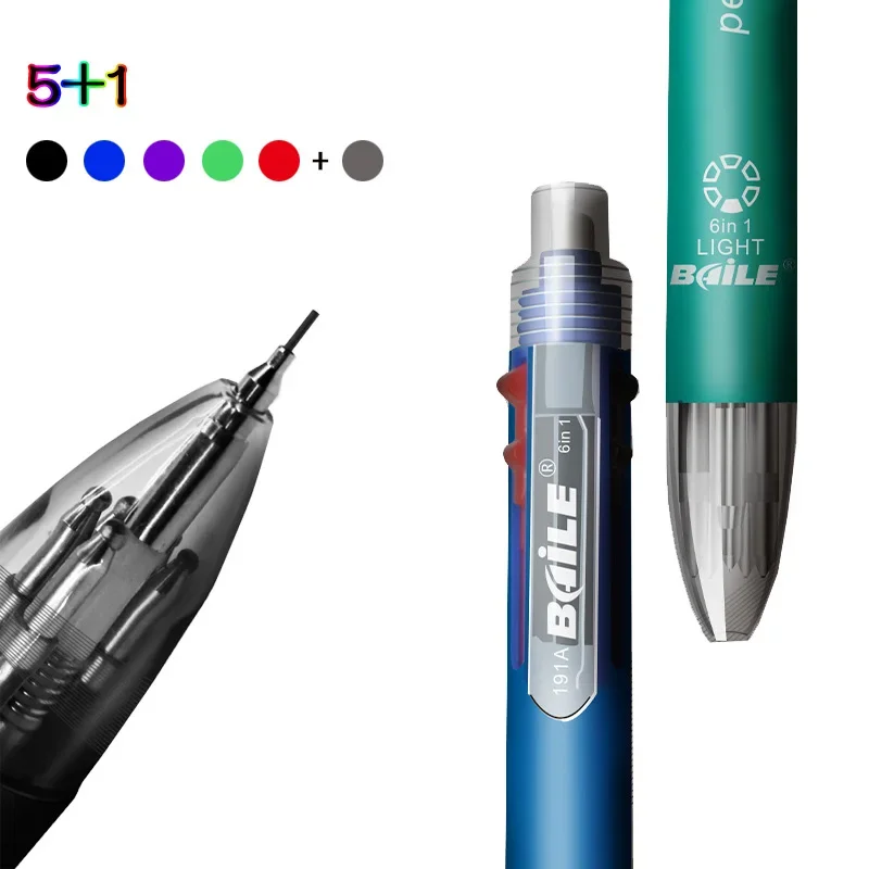 6 Trong 1 Nhiều Màu Bộ Bút Bi 5 Màu Bút Bi 1 Tự Động Bút Chì Có Tẩy Cho Trường Văn Phòng Viết Tiếp Liệu văn Phòng Phẩm