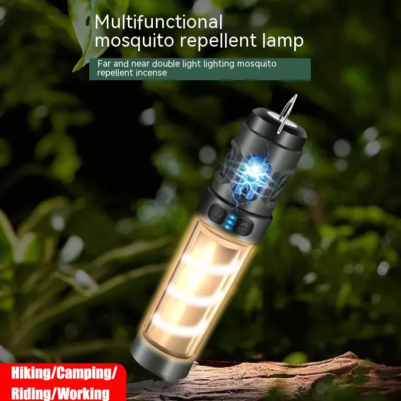 Linternas LED portátiles para acampar, antorcha repelente de mosquitos, gancho impermeable para exteriores, tienda de campaña, luces antimosquitos con trípode