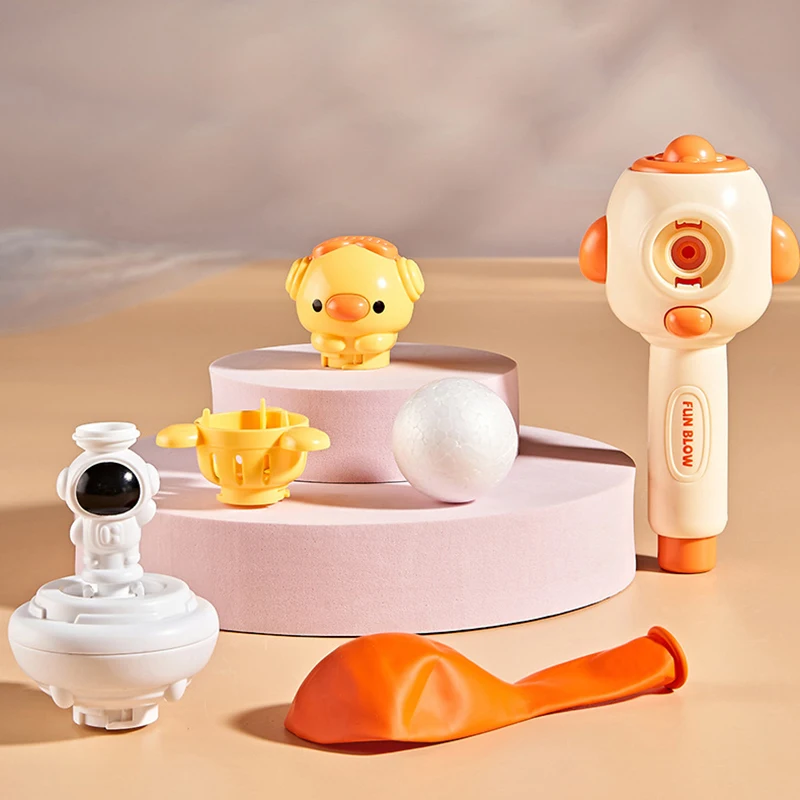 Children's Three in One Breathing Practice Toy Whistling Floating Blowpipe Ball Blowing Balloon Launcher Education Practice Toy
