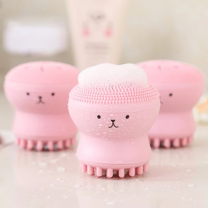 실리콘 페이스 클렌징 브러시 얼굴 깊은 모공 스킨케어 스크럽 클렌저 도구 새로운 미니 뷰티 소프트 딥 클리닝 각질 제거 도구