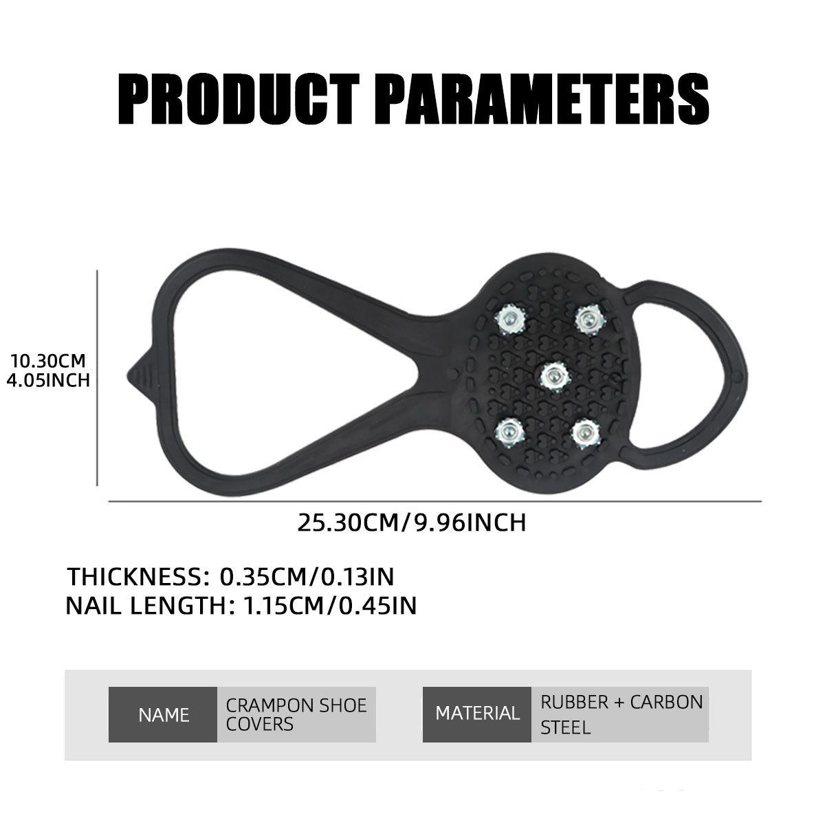 1 paar 5 noppen antislip ijs sneeuw camping wandelschoenen winterveiligheidslaarzen universele professionele klimstijgijzers
