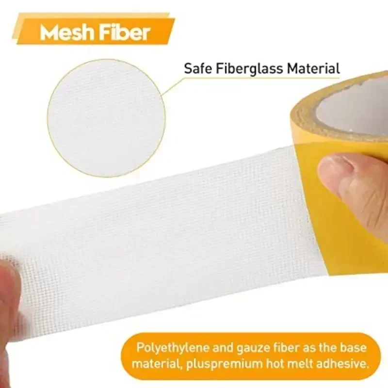 Super Thin Strong Fixation Double Sided Adhesive Tape Heavy Duty Translucent Mesh Waterproof Traceless Powerful Grid Carpet Tape