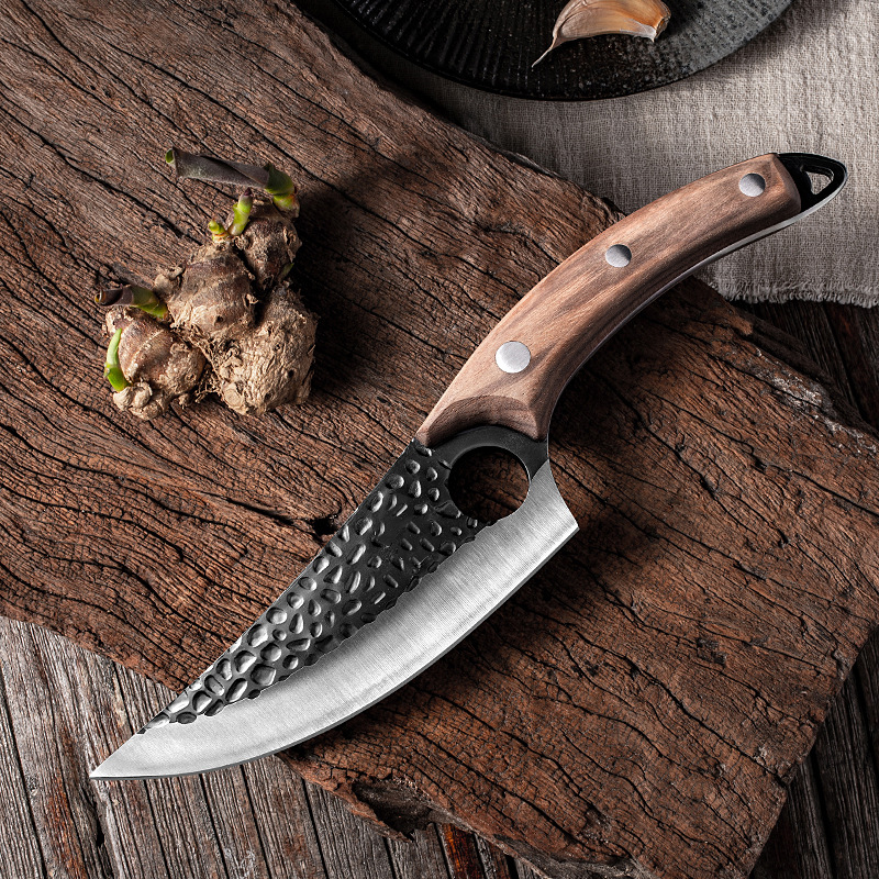 Cuchillo de deshuesado de 6 pulgadas, cuchillo forjado hecho a mano, cuchillos de Chef, cuchillo de cocina de carnicero, mango completo, cuchillo de pesca, cubierta de cuchillo de regalo