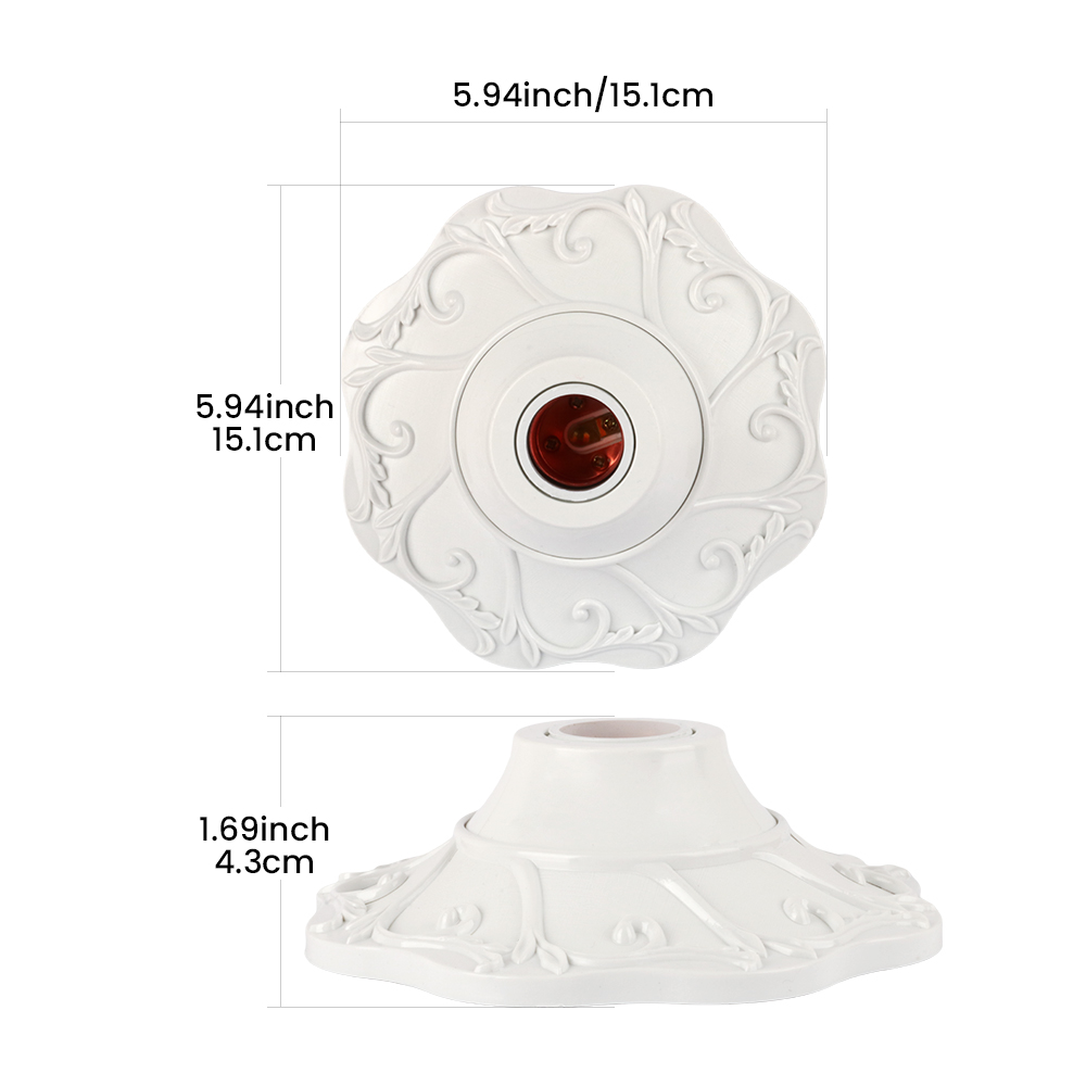 1/2 Stück E26/E27 farbige Pendelleuchtenhalter – runde Fassung mit festem Sockel