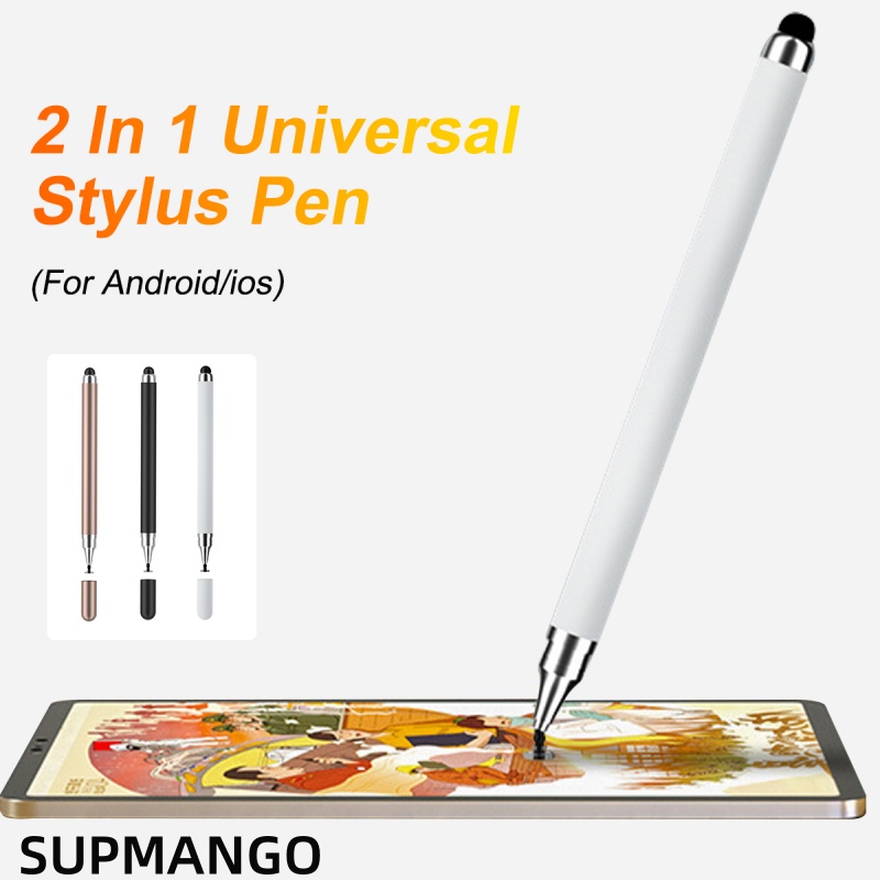 Caneta capacitiva dois em um adequada para todos os telefones celulares e tablets Caneta de desenho capacitiva com tela de toque multifuncional