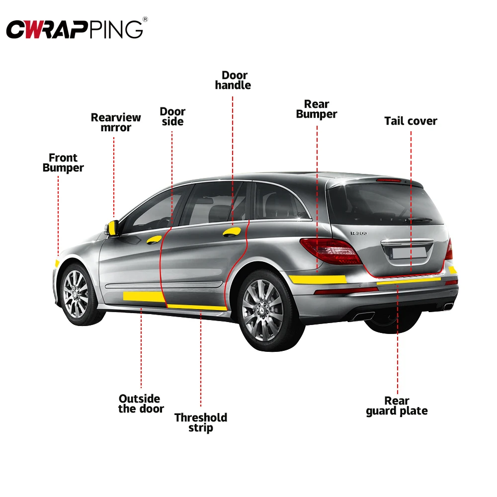 คาร์บอนไฟเบอร์สติกเกอร์รถยนต์ DIY วาง Protector Strip Auto ประตูด้านข้างกระจก Anti Scratch เทปกันน้ํารถยนต์ป้องกันฟิล์ม