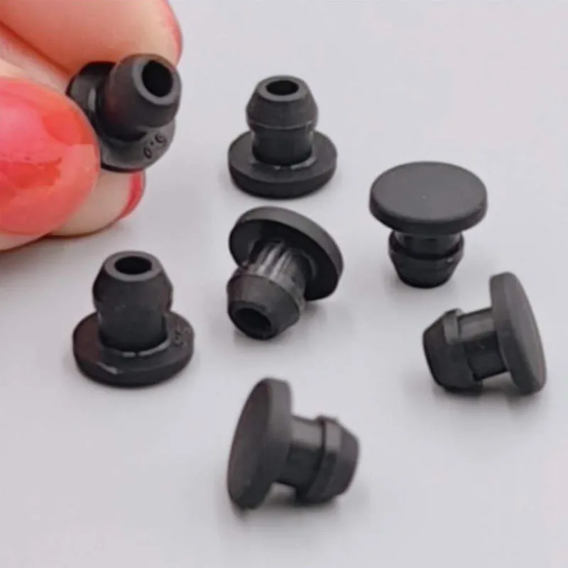 Schwarzes konisches, aufsteckbares Gummi-T-Typ-Stecker aus lebensmittelechtem Silikon, Endkappen, Rohreinsätze, spchsicher, hohe Temperatur
