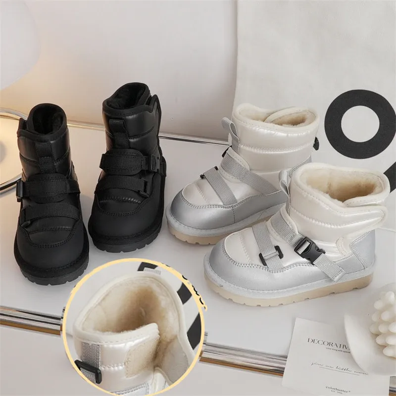Crianças botas de neve de inverno bebê resistir inverno-20 graus botas altas meninos botas de neve à prova dwaterproof água meninas engrossar botas esportivas de pelúcia