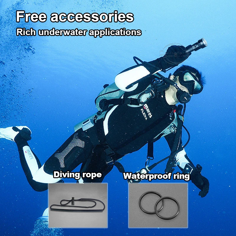 Linterna de buceo XHP160 mejorada de 9000LM, potente linterna subacuática profesional, linterna de buceo recargable, lámpara de buceo impermeable IP8