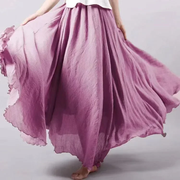 패션 코튼 린넨 의류 여성 스커트 Maxi Y2k 우아한 비치 Saia Ropa Mujer 캐주얼 Vestido Boho 롱 스커트 Faldas 하라주쿠