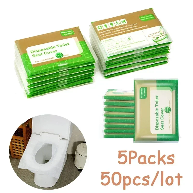 50/30/10 pçs descartável capa de assento do toalete todder treinamento assento cobre à prova dwaterproof água solúvel tapete do assento do toalete acessórios