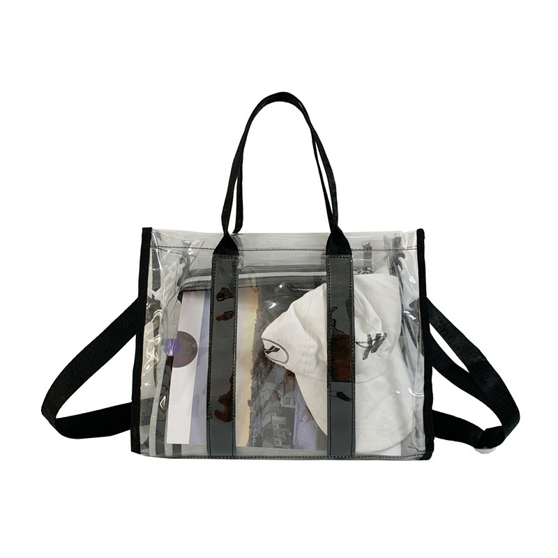 Bolso de hombro tipo bandolera de Pvc estilo Harajuku para mujer, bolso transparente impermeable a la moda, bolso de almacenamiento para playa