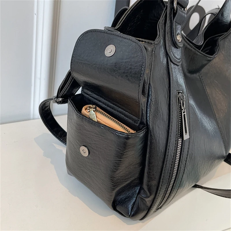 Bolsa de ombro com compartimento interno macio, alta qualidade, cores contrastantes, bolsa crossbody para mulheres, moda, bolsas de couro pu