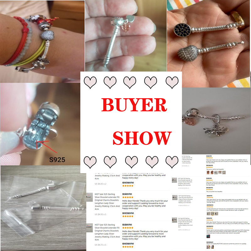 Extensor de pulsera de plata de ley 925, extensor compatible con pulseras de cuentas originales, fabricación de joyas para mujer alargada de 3,5 cm y 4cm