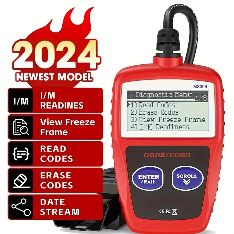 Ferramenta de diagnóstico de carro avançada plus-escáner de leitor de código de falhas ms309 obd2 obdii eobd atualizado com detecção de erro aprimorada