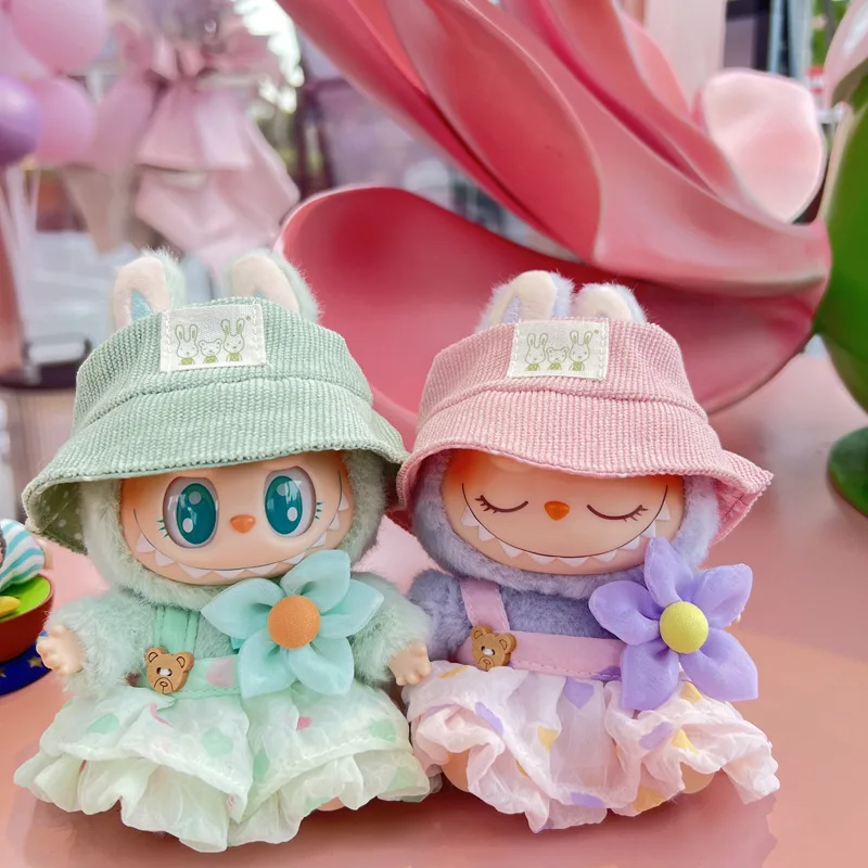 Mini ropa bonita para muñecas de peluche, accesorios para trajes para Corea Kpop Exo Labubu II Idol Dolls, vestido arrugado, ropa