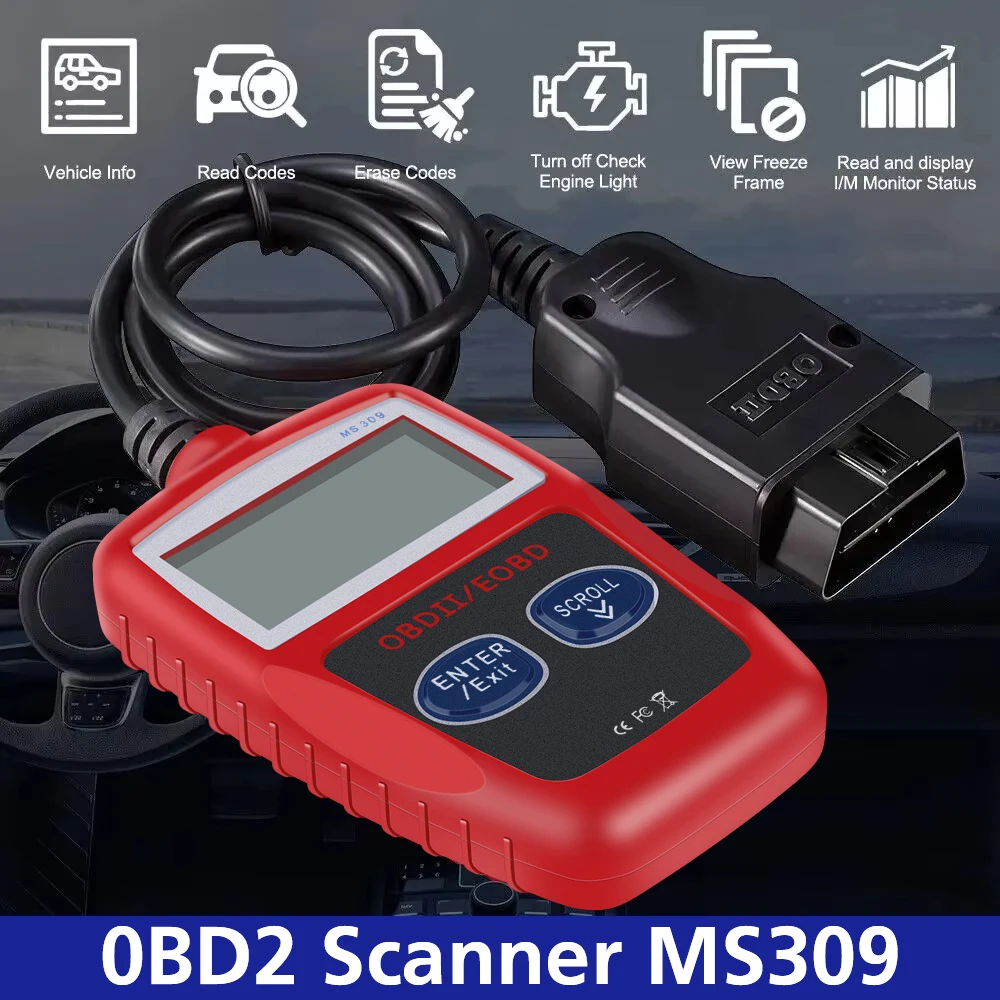 Herramientas de diagnóstico de coche, lector de código OBD2, pantalla Digital, escáner OBD 2, código de falla multifuncional, versión Universal transparente de 16 pines