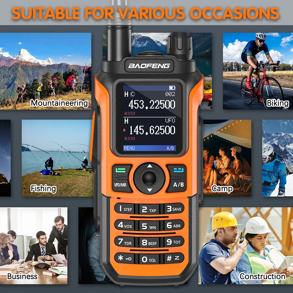 Baofeng UV-21 PRO V2 Walkie Talkie Long Range Wireless Copy Frequency Typ-C Ladegerät Tri Band High Power Wasserdicht HAM Radio