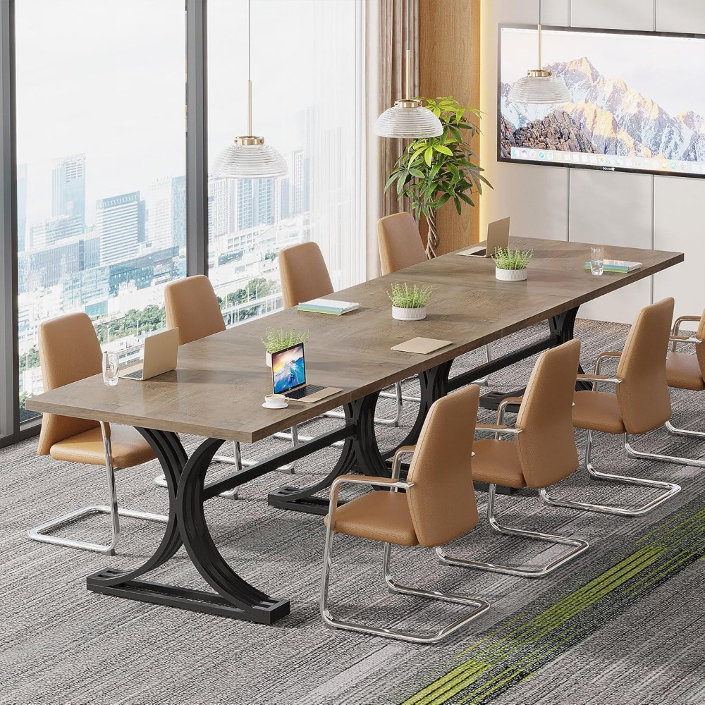 5FT Conference Table for 4 to 6, 63" W x 31.5" D Modern Meeting Table with Trestle Legs