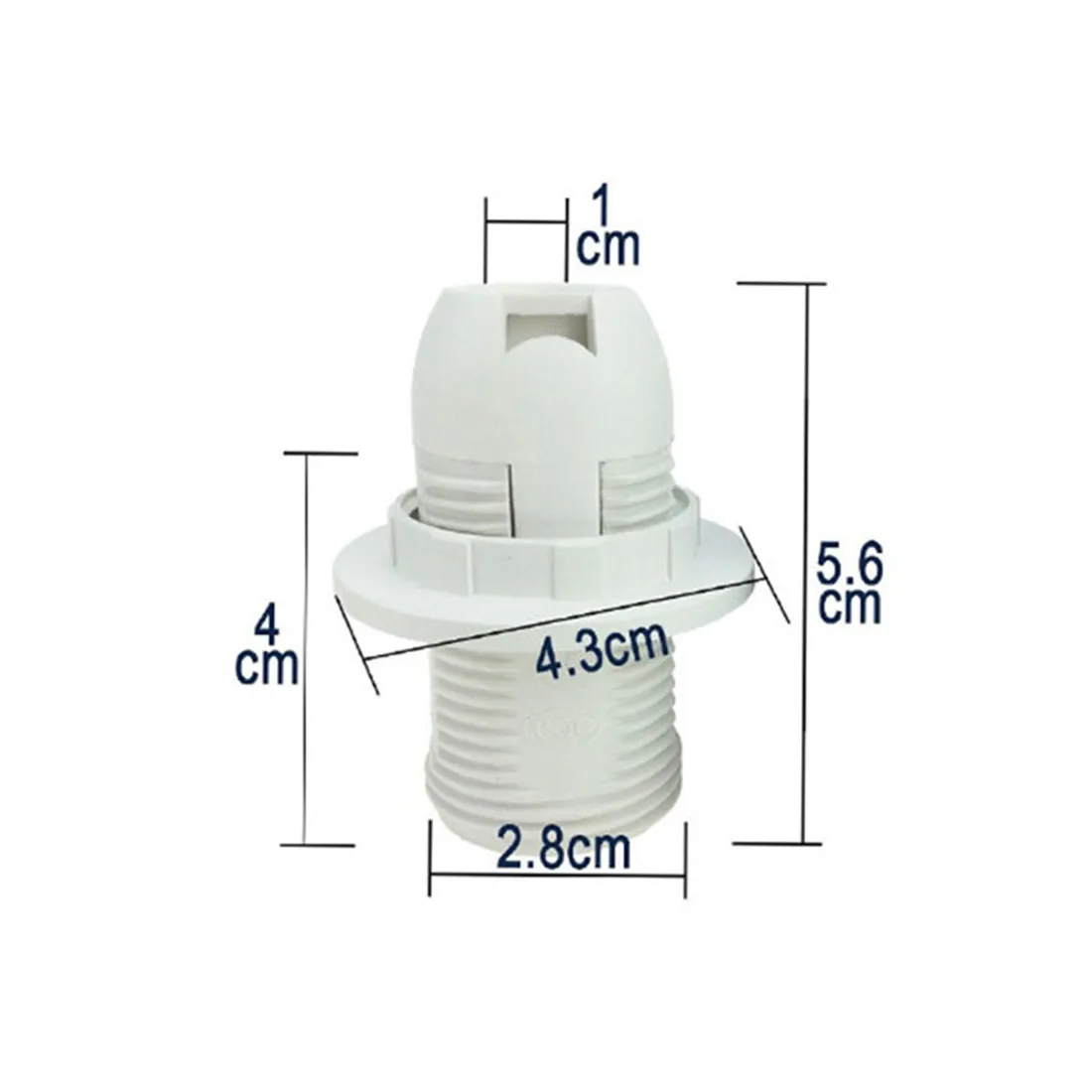 Black White E14 E27 Threaded Light Socket with Shade Ring, Standard Screw-in Light Bulb Socket Replacement, E12 E26 Lamp Holder