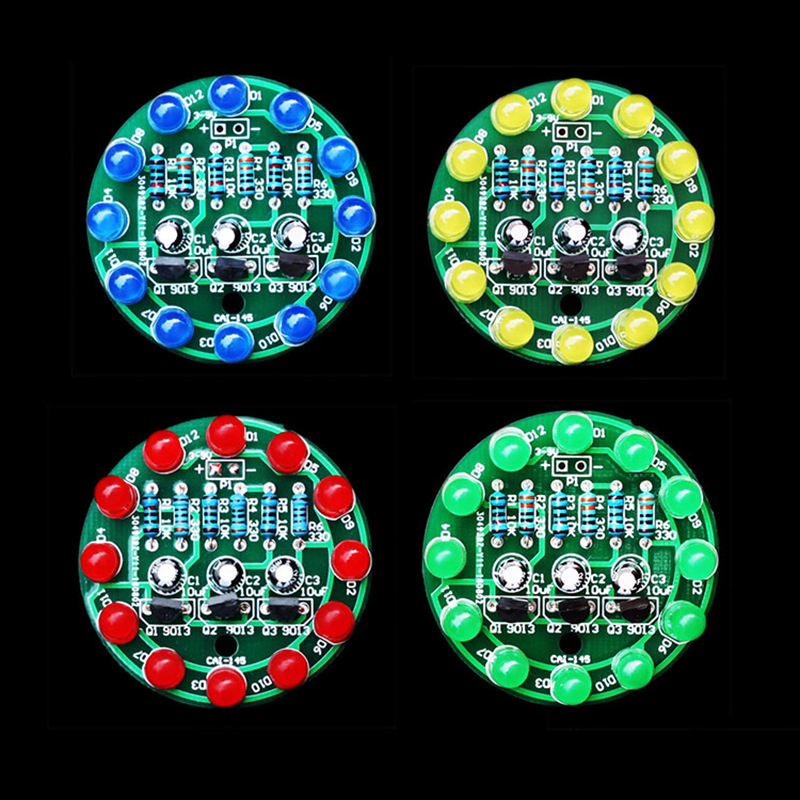 Kit de producción de lámpara de agua redonda LED, piezas de luz deportiva triodo, Kit electrónico DIY, componente de soldadura divertido, entrenamiento de habilidades de soldadura