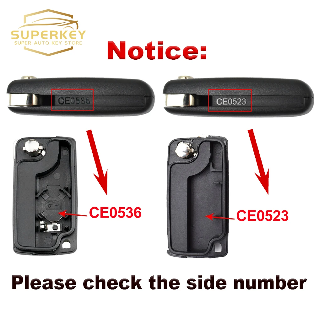 SUPERKEY флип-чехол для дистанционного ключа автомобиля для Citroen C2 C3 C4 C5 C6 Xsara Berlingo для Peugeot 207 307 308 407 607 807 HU83 VA2