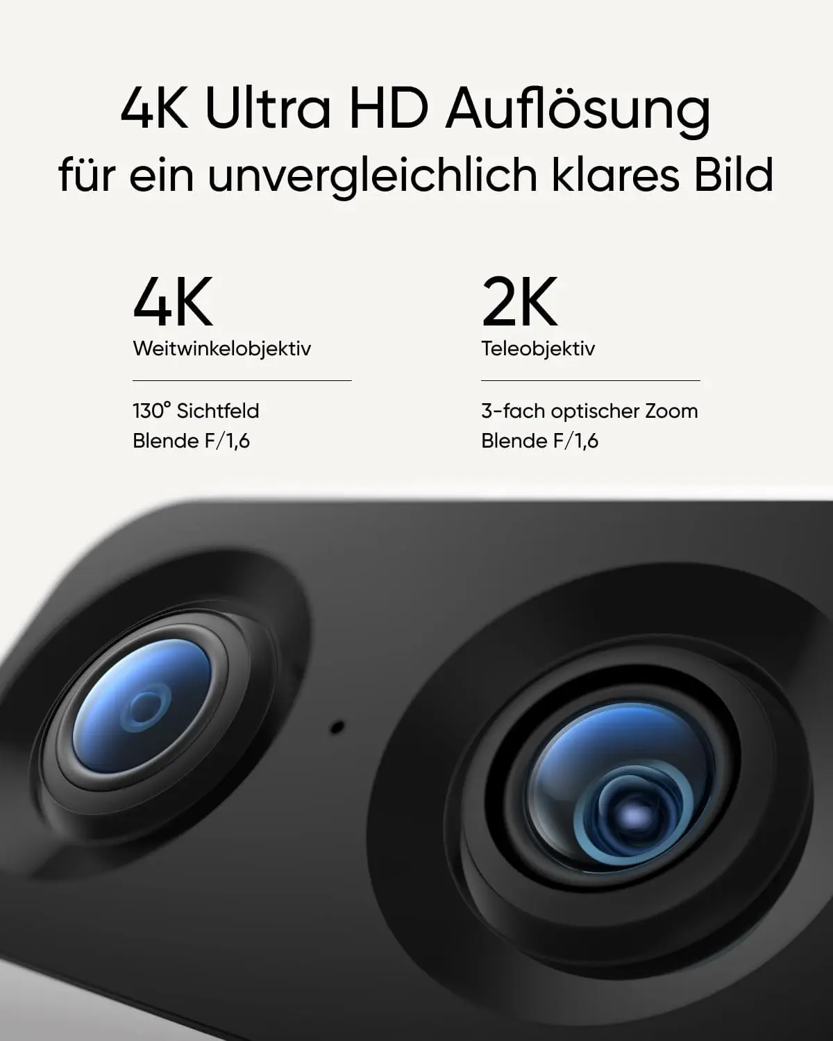 (Disponibilità UE) Telecamera di sicurezza interna Eufy S350, doppia telecamera, risoluzione 4K UHD, telecamera di sorveglianza con zoom 8 × e 360 °   PTZ