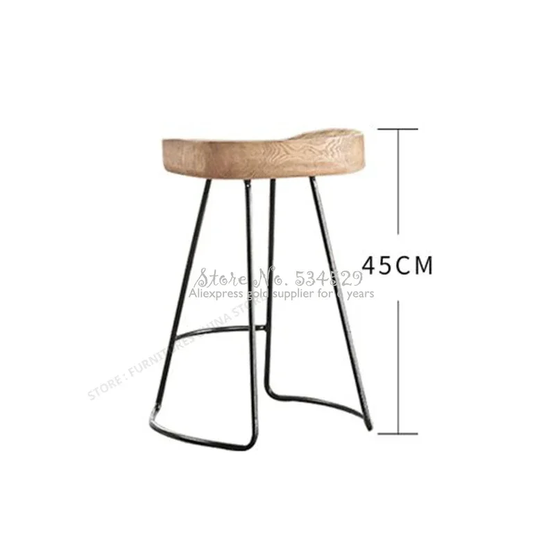 Taburete de Bar moderno, asiento de hierro, taburete de tocador, estilo europeo, madera maciza, diseño de moda, taburete de Bar, silla de Bar