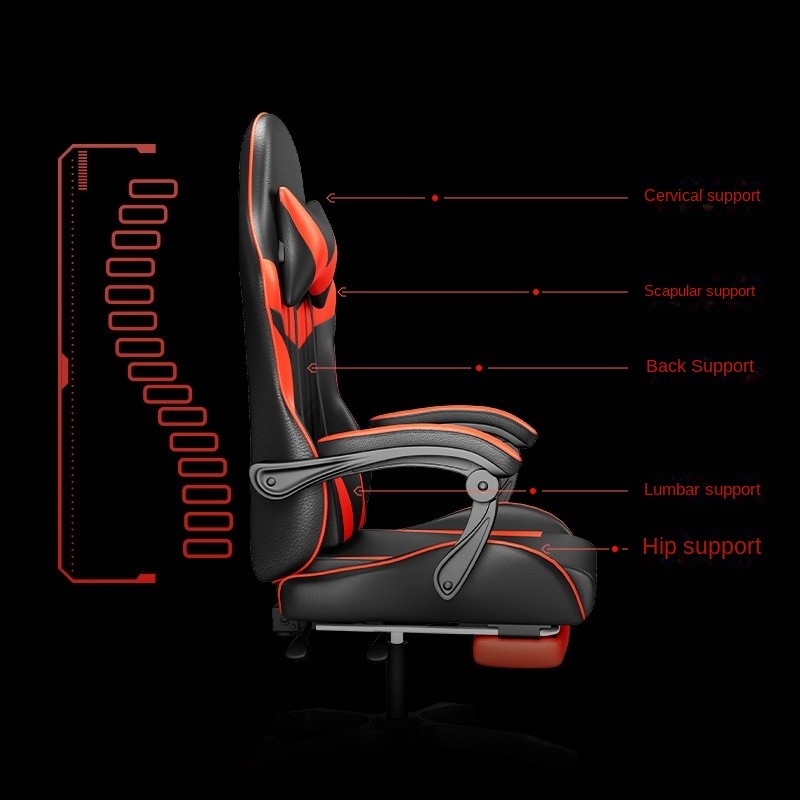 Guig-家庭用の人間工学に基づいたリクライニングゲーミングチェア,コンピューターの背もたれ,セディア,ゲーミング,新品
