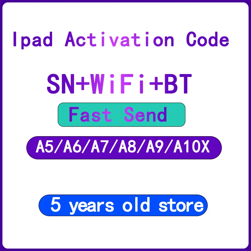 Número de serie SN para IPad Mini 2 3 4 IPadAir 1 2 Ipad 6 7 Pro Pro2 Número de serie SN Dirección WiFi BT para IPad Desbloqueo icloud