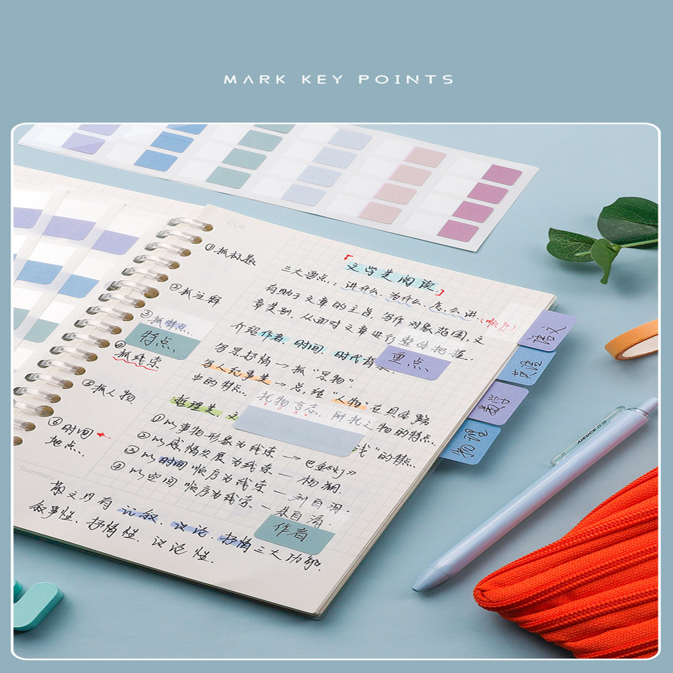 Tampa able and Perfect Index TabsLabel Stickersadt-LePG Notebook Ple, Classification, Small Strip Markersnky Notes Tabs