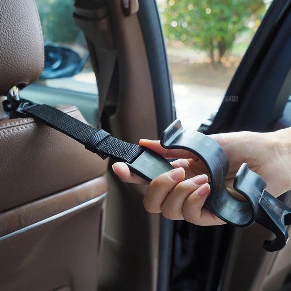 Crochet de siège arrière de voiture, 2 pièces, appui-tête de siège arrière multifonction suspendu, support de coffre de parapluie réglable, accessoires d'intérieur automobile
