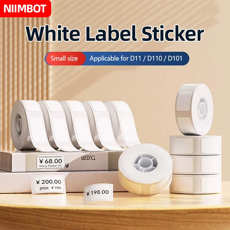 NIIMBOT D11/D110/D101/H1 Mini papel de etiqueta térmica autoadhesiva, etiqueta de precio, pegatinas, etiqueta adhesiva de artículo cla