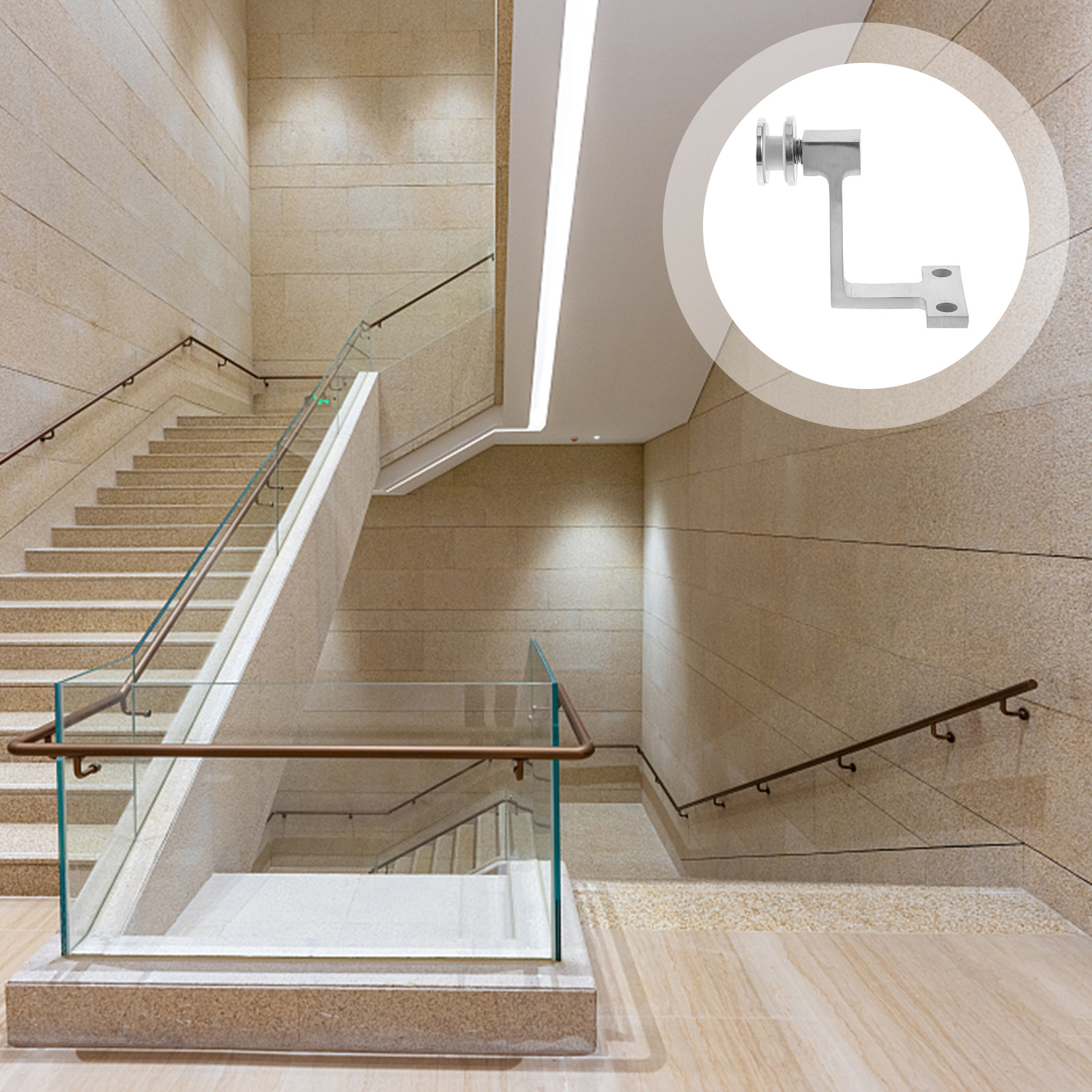 Стеклянный кронштейн для перил, твердый зажим из нержавеющей стали для настила, опора для лестничных перил, настенные кронштейны для перил, тяжелые