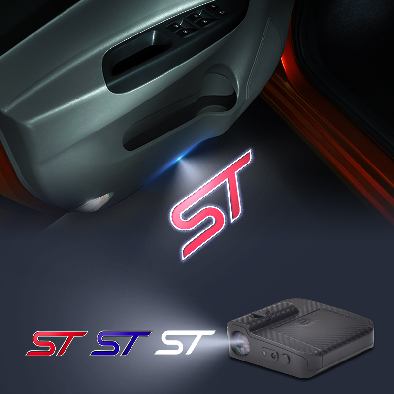 ST Logo Wireless Courtesy Автомобильный дверной проектор Светодиодные приветственные огни для Ford Puma Mondeo Focus Fiesta Kuga Explorer Everest Decor