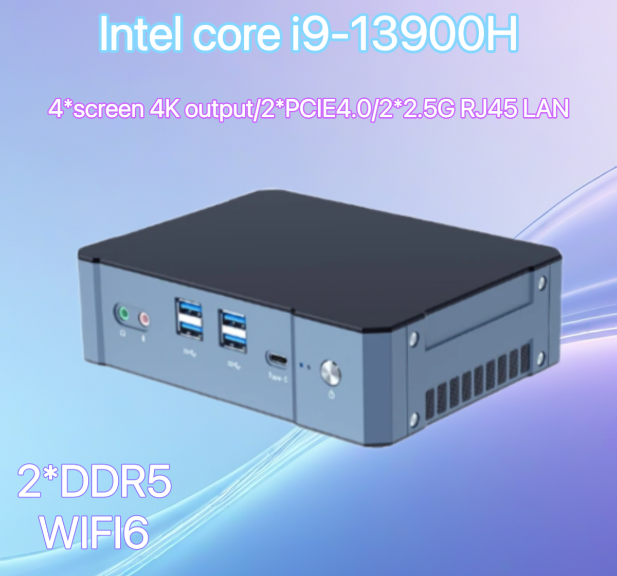 Topton 13. Generation Intel Mini-PC-Spieler i9 13900hthunderbolt 4 2 * ddr5 2 * pcie 4,0 Mini-Gaming-PC Desktop-Computer 2*2,5g LAN Wifi6