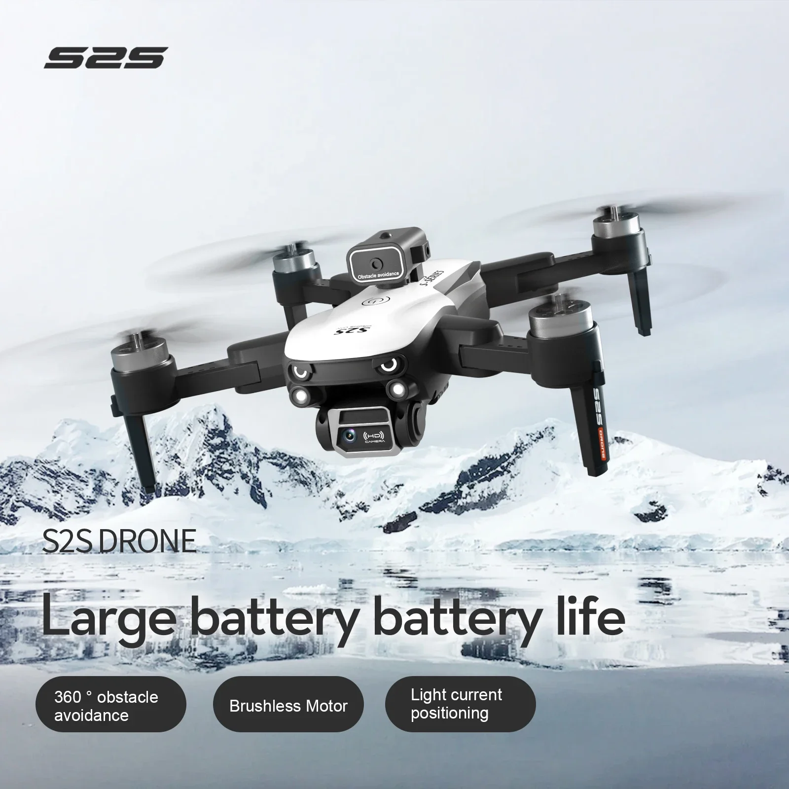 새로운 S2S 드론 8K 전문 HD 듀얼 카메라 브러시리스 장애물 회피 항공 사진 Foldable Quadcopter 장난감 선물