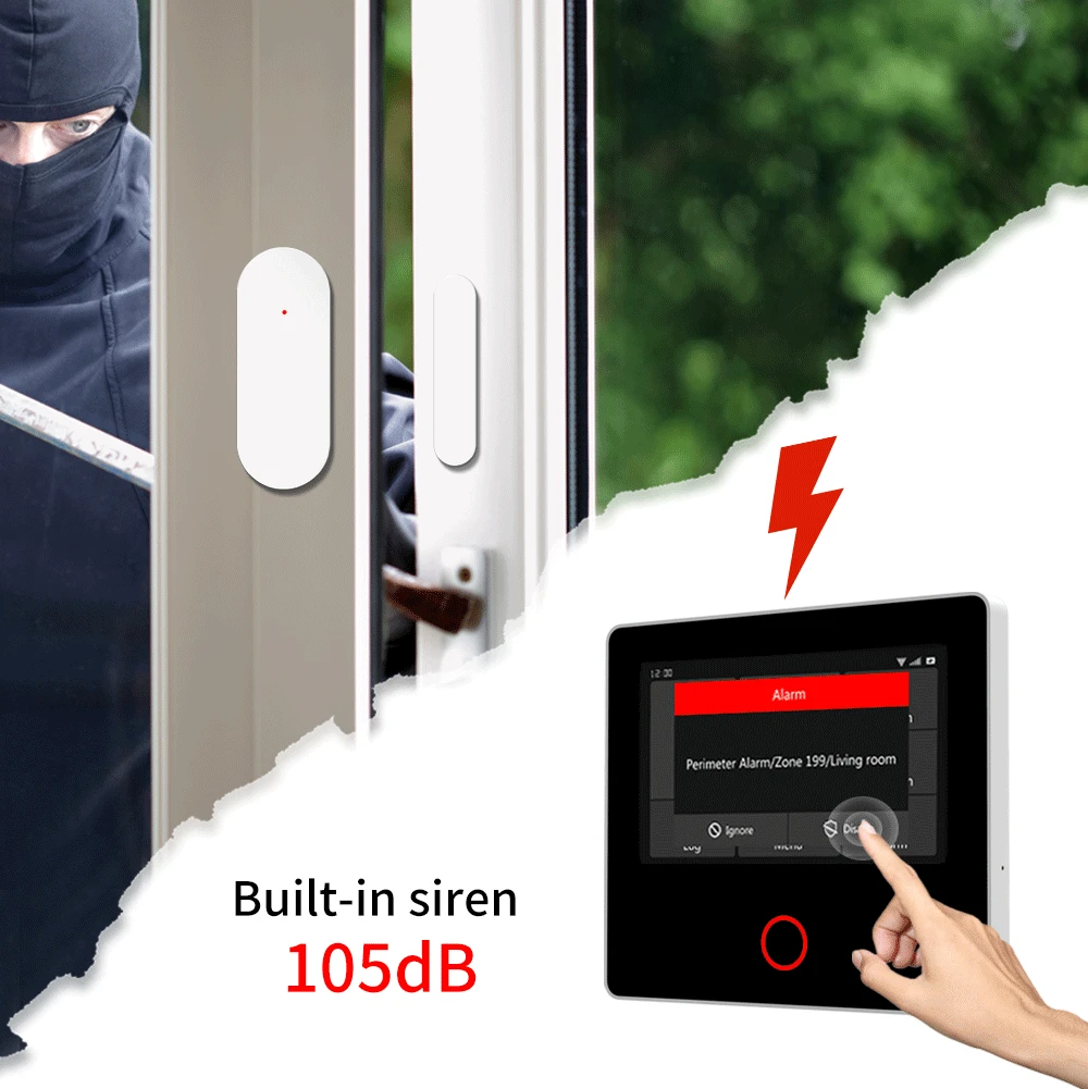 Staniot WiFi 4G Home Hệ Thống An Ninh Không Dây Bảo Vệ An Ninh Tuya Nhà Thông Minh Cảm Biến Báo Động Được Xây Dựng-Còi Báo Động Hoạt Động với Alexa,Hỗ trợ Bộ chống trộm điều khiển từ xa của ứng dụng