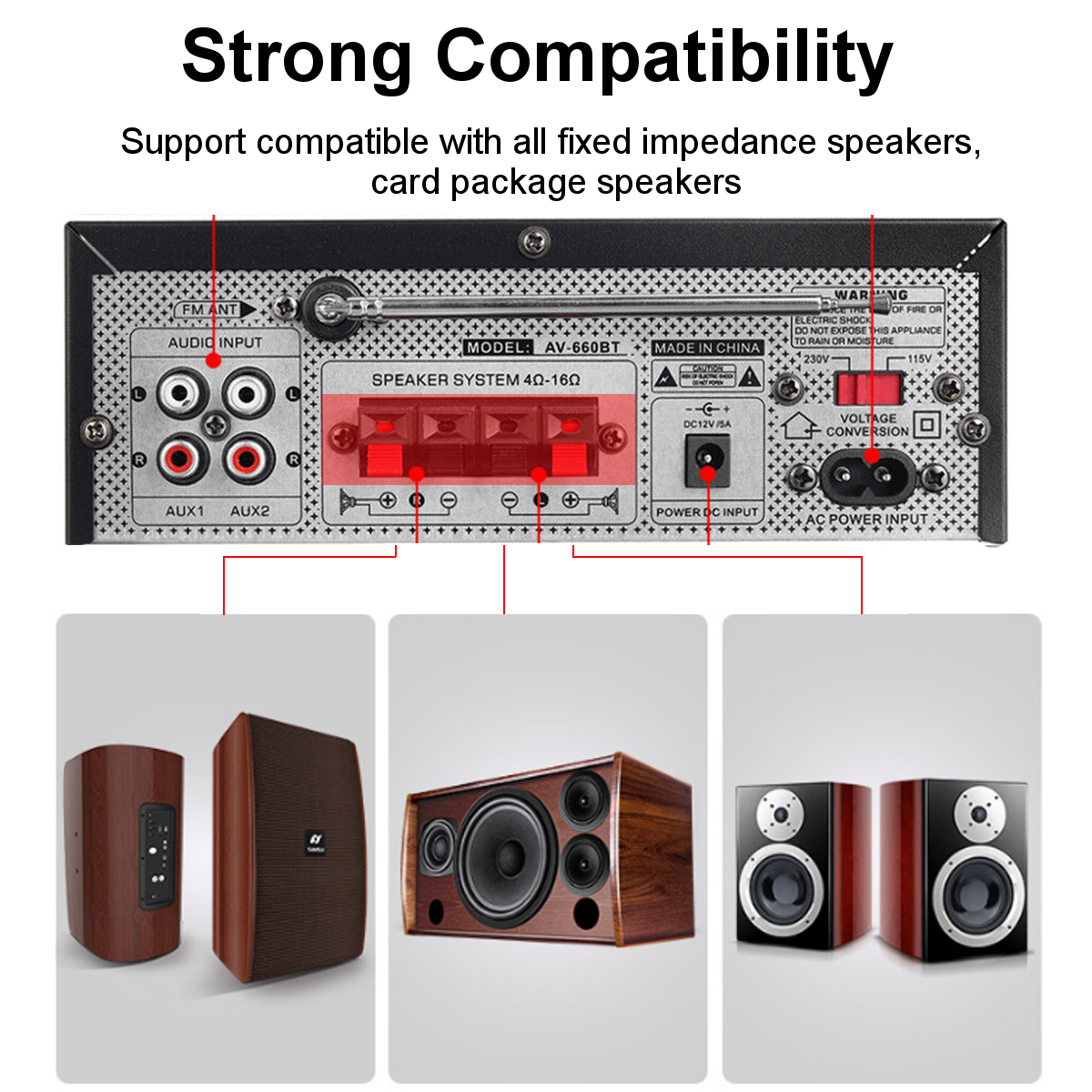 ホームシアターアンプ,SUNBUCK-AV-660BTチャンネル,会議用パワーアンプ,eq,fm,USB, SDカード,2マイク入力,2.1をサポート
