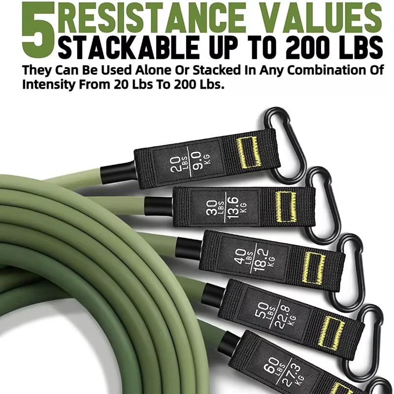 Juego de bandas de resistencia elásticas de 200 libras, 11 piezas, cuerda de tracción de tensión, ejercicio de entrenamiento para Fitness, gimnasio en casa, equipo de entrenamiento de fuerza