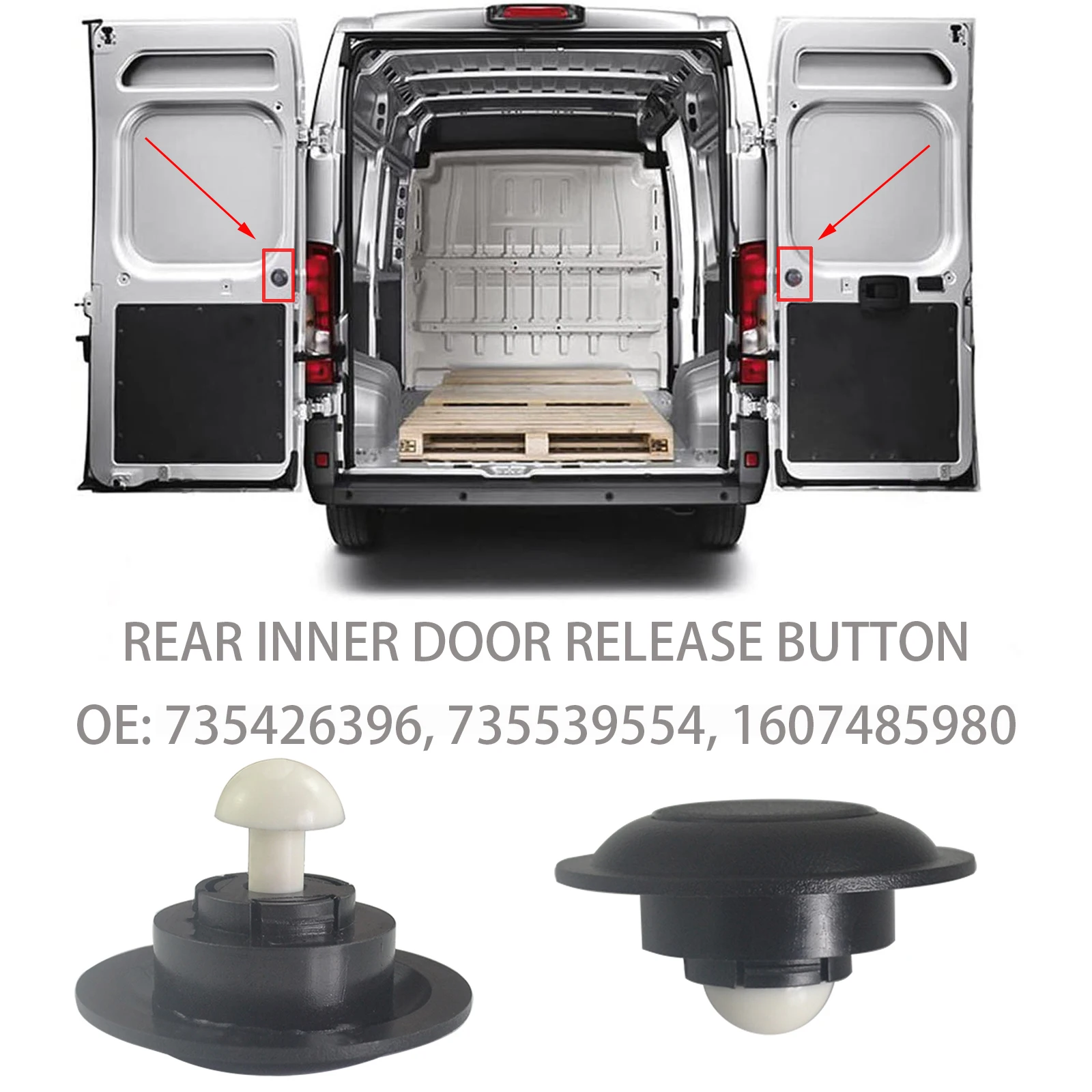 1/2 шт. кнопка открывания багажника задней двери для Fiat Ducato Peugeot Boxer Citroen Jumper Relay 2006-2021 Fiat аксессуары 735426396